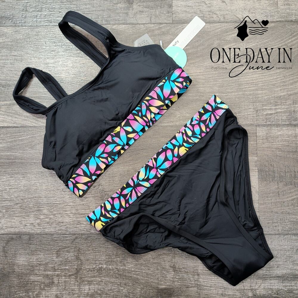 Beautikini Crop Period Bikini Swimsuit Size S